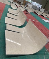 Dalle de marbre blanc naturel poli et courbé, panneau de placage mince en pierre composite légère pour revêtement mural architectural