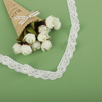 Tissu en dentelle florale blanche élastique de 1,5 cm pour vêtements, matière tricotée en nylon et élasthanne, style frais, marque Acme