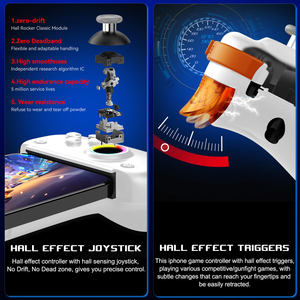 A BSP-D8 Pro <b>RGB</b> Double Hall Rocker Precise <b>Control</b> E-sports Game Stretch Handle Joystick for ANDROID Game Accessories - Product Image 3