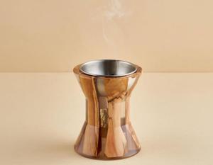 Estuche para incienso tradicional hecho a mano de madera y resina con tapa para la recolección y almacenamiento de cenizas. - Product Image 3