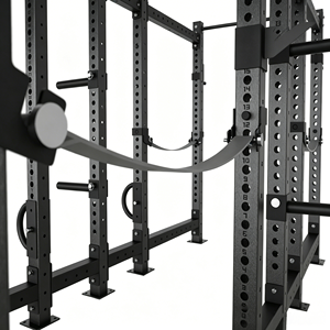 Mighty <span class=keywords><strong>Combo</strong></span> Rack: Power Cage Commerciale a Doppia Stazione, Rig Modulare per Squat a 2 Postazioni con Barra Multigrip per Trazioni e Spazio di Stoccaggio - Product Image 4