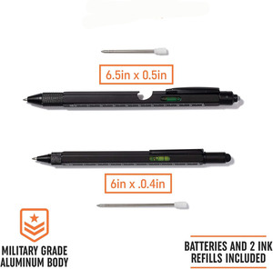 Bút đa dụng 9 trong 1 với đèn LED, tua vít flathead & Phillips, cấp độ, thước kẻ, dụng cụ mở chai và bút stylus - Product Image 5