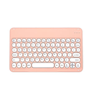 Clavier sans fil portable, fin, rond, mini, clavier français sans fil Bluetooth Azerty, pour étui iPad - Product Image 4
