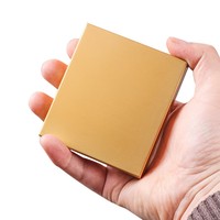 Étui à cigarettes minimaliste en or massif pour hommes, couleur unie, capacité 20 pièces, durable, portable, logo personnalisé, vente en gros
