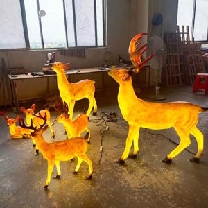 Escultura Luminosa de Resina y Fibra de Vidrio con Forma de Ciervo 3D, Luz Decorativa para Jardín, Parque, Paisaje, Decoración de Ramadán, Lámpara Iluminada - Product Image 1
