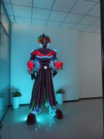 LED-Roboter-Clown-Kostüm mit Batterie Bedruckter Bühnenauftritt-Anzug für Party- und Event-Requisiten Flamenco-Bekleidung Kompatibel