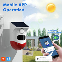 Système d'alarme solaire extérieur étanche WiFi sans fil Sirène Télécommande Son Lumière stroboscopique Détecteur de mouvement solaire pour App Alarme solaire