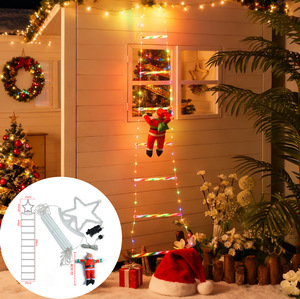 <span class=keywords><strong>Luces</strong></span> <span class=keywords><strong>de</strong></span> Escalera <span class=keywords><strong>Navideñas</strong></span> con Papá Noel Escalando, Estrella Colgante Decorativa <span class=keywords><strong>para</strong></span> Exteriores, Luz Decorativa <span class=keywords><strong>para</strong></span> Porche, Pared, Jardín - Product Image 1