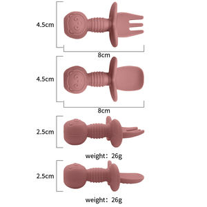 Ensemble d'alimentation écologique pour enfants, assiette d'aspiration, cuillère d'entraînement, cuisine, cuillère et fourchette en Silicone pour bébé, vente en gros - Product Image 4