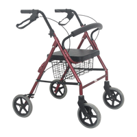 Aides à la mobilité, déambulateur pliable à quatre roues en aluminium léger avec siège pour personnes handicapées ou âgées