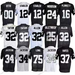 Nueva Camiseta Retro Cosida de Fútbol Americano Estadounidense Vintage con los Números 34 de Bo Jackson, 75 de Howie Long, 42 de Ronnie Lott, 32 de Marcus Allen y 12 de <span class=keywords><strong>Ken</strong></span> Stabler - Product Image 1