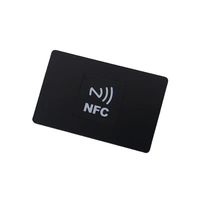 Kartu Nama Bisnis Logam NFC 1.0mm Tebal 13.56mhz Chip NFC Warna Hitam Doff Emas Perak Putih untuk Berbagi Media Sosial Mendukung Kustomisasi