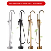 Grifo de Bañera Empotrado de Cobre Pulido Electrochapado con Válvula de Cerámica, Diseño Moderno y Sencillo, para Ducha Caliente