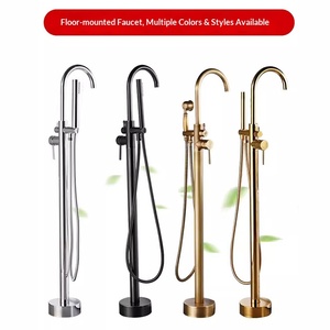 Grifo <span class=keywords><strong>de</strong></span> Bañera Empotrado <span class=keywords><strong>de</strong></span> Cobre Pulido Electrochapado con Válvula <span class=keywords><strong>de</strong></span> Cerámica, Diseño Moderno y Sencillo, para <span class=keywords><strong>Ducha</strong></span> Caliente - Product Image 2