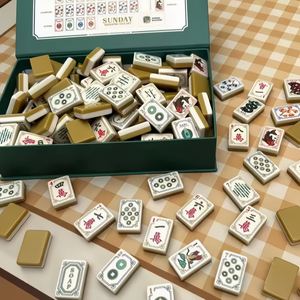 Treasured Premium Acrylic Cloisonne Inspired Luxury Style Party <b>Mahjong</b> Game <b>Set</b> for Home and Club Play - Product Image 1