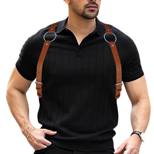 Хит продаж, мужской регулируемый ремень из искусственной кожи на груди, укороченный топ, ремень для геев, сексуальный клубный костюм, бандаж, Экзотический продукт - Product Image 6