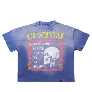 Camiseta de Alta Calidad con Diseño Gráfico Personalizado para Hombre, Estilo Vintage, Lavado Ácido, Corte Holgado, para Jóvenes, Estilo Urbano, Uso Diario - Product Image 2