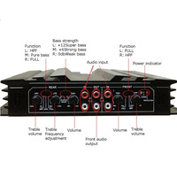 Amplificateur de puissance audio pour voiture VK C266 OEM 12V Classe A/AB, 4 canaux, séparation, matériau aluminium, égaliseurs 50Hz-20KHz
