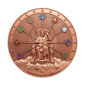 Pièce commémorative de collection en cuivre fin 999 de qualité supérieure, 1 oz, mythologie grecque, <span class=keywords><strong>Zeus</strong></span>, Olympus, 12 dieux, gaufrée en 3D avec ailes - Product Image 1