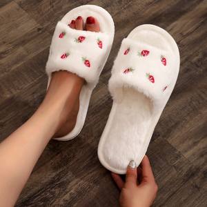 Nouveaux produits explosifs : Pantoufles plates à semelle EVA pour femmes, doublure en peluche, pantoufles mignonnes pour filles, avec vente en gros de nouvelles technologies - Product Image 1