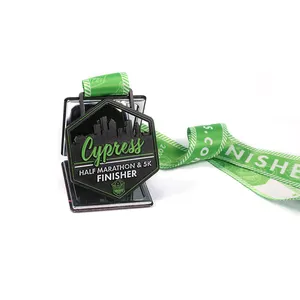 Özel spor Metal Logo maraton koşu sonlandırıcı çinko alaşım kupa madalya plaklar