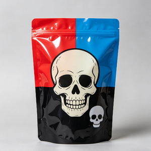 Custom 3.5g Printed Skull Pattern Mylar <b>Bags</b> Stand Up Pouch Resealable Zipper Polyester Film <b>Bag</b> Smell Proof Food Packaging - Product Image 3