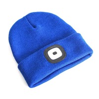 Gorro con Luz LED Recargable, Linterna Frontal Brillante, Gorros de Punto Cálidos de Invierno para Correr, Senderismo, Camping, Pesca en Hielo