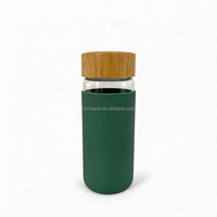 Bouteille d'eau en verre réutilisable de 530 ml avec manchon en silicone pour diverses occasions – Vente en gros