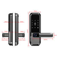 Cerradura Inteligente Tuya WiFi para Puerta, Cerradura sin Llave con Pestillo Único, Desbloqueo por Huella Dactilar y Tarjeta, Cerradura Inteligente para Interiores, Dormitorios y Apartamentos