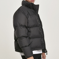 Veste d'hiver en duvet noire personnalisée pour hommes Veste extérieure en polyester pour hommes