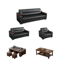 Conjunto de Sofás para Oficina con Diseño Simple y Moderno, Ideal para Recepción Empresarial, Incluye un Sofá de Tres Plazas y una Mesa de Centro