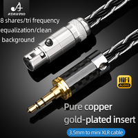 ATAUDIO HIFI Mini XLR kablo jack 3.5mm/2.5mm/4.4mm/6.5mm/xlr mini xlr 3 pin ses kablosu PC/kulaklık/amplifikatörler/MP3/oyuncular