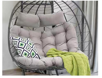 Fauteuil suspendu moderne en osier pour l'extérieur avec support, chaise balançoire double en forme d'œuf pour l'extérieur