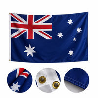 Drapeau australien personnalisé en polyester imperméable imprimé pour l'extérieur, 3x5 pieds, vente en gros, pas cher
