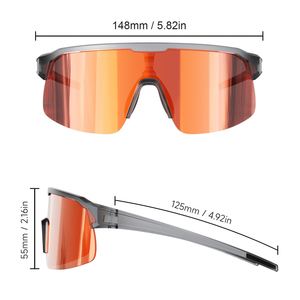 Gafas de Sol Deportivas Personalizadas con Marco TR90 Semi-Rimless para Ciclismo, Running y Deportes, Protección UV400, Lentes Espejadas Resistentes al Viento para Bicicleta de Montaña - Product Image 4