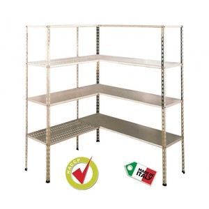 Estantería de almacenamiento de acero inoxidable AISI 304, 4 estantes, 140x60, altura para horno microondas, 180cm - Product Image 1