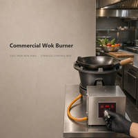 Kompor Restoran Hemat Energi Baja Anti Karat Desain Khusus untuk Dapur Komersial, Penggorengan Cepat, Gagang Panjang, Energi Baru