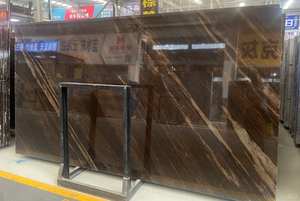 Veta de madera natural elegante suelo de mármol marrón antideslizante acabado mate decoración de la sala de estar - Product Image 6