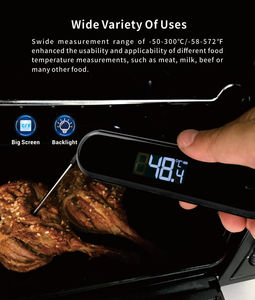 เทอร์โมมิเตอร์วัดอุณหภูมิเนื้อแบบดิจิตอล IPX7 กันน้ำ ชาร์จผ่าน USB หน้าจอ LCD ขนาดใหญ่ อ่านค่าได้ทันที - Product Image 3