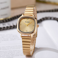 Jam Tangan Wanita Kotak Kecil Berbahan Paduan Logam Warna Emas, Tahan Air, Model Terbaru, Gaya Fashion, Jam Tangan Guangzhou COUSHI, Perdagangan Luar Negeri