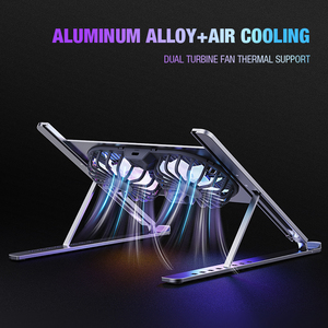 Support d'ordinateur portable avec ventilateur pour bureau Hauteur réglable Léger Portable Fordable Aluminium Ordinateur Portable Support de refroidissement - Product Image 3