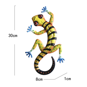 Conjunto de 5 Metal Gecko pared decoración arte Animal arte escultura colgar interior al aire libre para la casa - Product Image 5