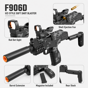 Vente en gros F906D Camouflage Noir Jouet de jeu de tir à la cible extérieur style <span class=keywords><strong>UZI</strong></span> avec étui en EVA, Jouet à balles souples en EVA pour la distribution au détail en UE et aux États-Unis - Product Image 2