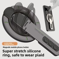 Support de téléphone portable magnétique double face anti-stress avec anneau de maintien en silicone et double aimant pour la gym