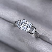 Bague pour femme Mlluki Moissanite en argent sterling 925, petite taille 1 carat, forme cube de sucre 6x6 mm, bijoux