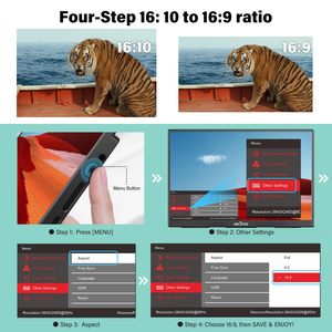 Moniteur portable IPS QHD 2,5K noir de 16 pouces avec rapport de contraste de 1200:1 pour les présentations professionnelles, extension d'écran d'ordinateur portable - Product Image 4