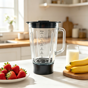 Nouvelle conception de carafe en verre de 1,5 L avec poignée, couvercle et lame pour mixeur électrique <span class=keywords><strong>Kenwood</strong></span>, pièces de rechange pour appareils de cuisine - Product Image 1