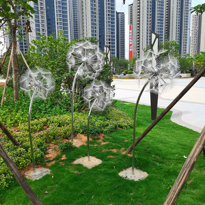 Escultura de Diente de León de Acero Inoxidable para Decoración de Jardín Exterior, Resistente a la Intemperie, Acabado Pulido, Adorno Temático de Plantas Independiente - Product Image 2