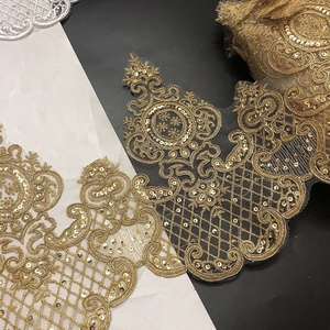 Renda jala bordir emas berpayet berkilau indah LT2434B - Product Image 3