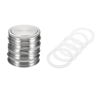 Couvercles de bocaux Mason en acier inoxydable de 70mm 86mm Couvercles de mise en conserve hermétiques avec joint en silicone Bouchons métalliques réutilisables pour la conservation des aliments